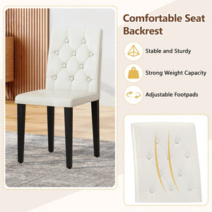 English Elm Table And Chair Set - Modern White Grain Dining Table With Built-In Storage & 8 Ergonomic Pu Chairs W1151S04271-GIGA