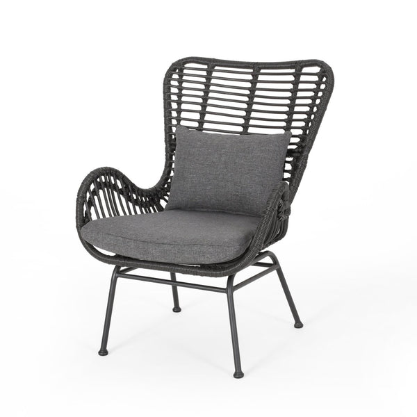 English Elm Tapscott All-weather Rattan Outdoor Accent Chairs Set of 2 with Cushions 65044.00GRY