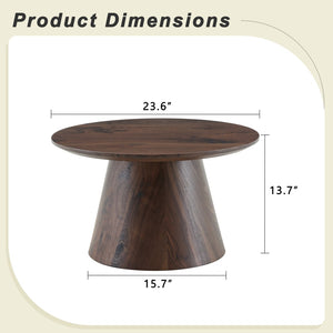 English Elm Grey Wood Grain Round Coffee Table Low Profile Mdf Living Room Accent Piece W2920P404127