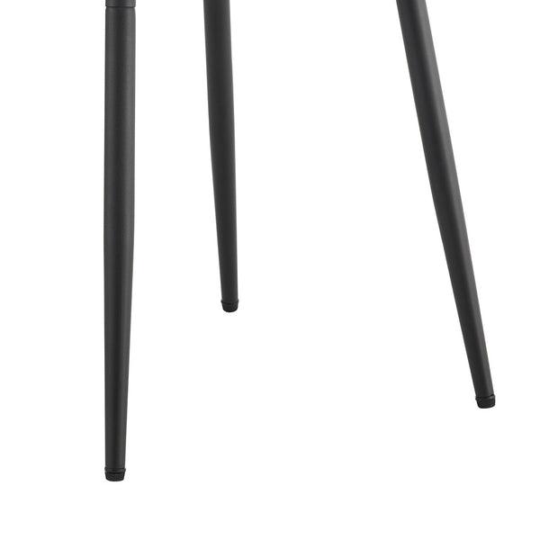 English Elm Table Set With 4 Upholstered Dark Grey Chairs – Modern Medieval Rustic Style For Dining Comfort W1151S04210-GIGA