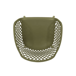 English Elm Poppy Outdoor Dining Chairs Set of 2 Diamond Mesh Geometric Modern Patio Seating Olive Green N776P414399G