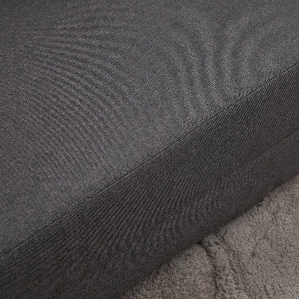 English Elm HOMCOM 2-in-1 Floor Sofa Bed with 5-Position Adjustable Backrest, Linen, Pillows, Space-Saving W2225P173931