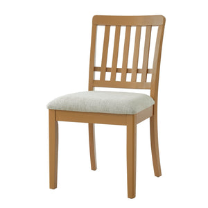 English Elm 2-piece Scandinavian Rubberwood Dining Chair Set with Curved Backrest and Padded Fabric Seat Light Brown N752P405934A