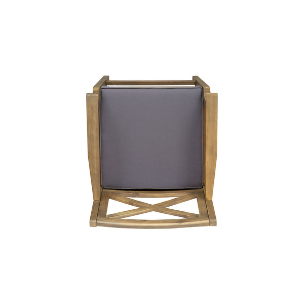 English Elm Christopher Knight Home® - PERLA Acacia Wood Outdoor Barstool Set of 2 with Water-Resistant Cushions, Cross-Back Farmhouse Charm Grey 63748.00GGRY
