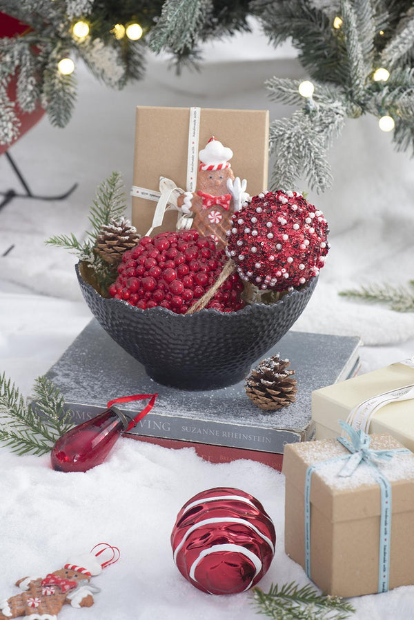 English Elm 2" Luster Tear Drop Ornament Set of 12 — Sleek Glass Holiday Hanging Decor with Brass Accent for Parties Red W2078P247915