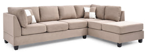 English Elm Malone Modern Microfiber Sectional Sofa with Pocketed Coil & Foam Seating, Removable Backs for EZ Delivery Mocha 47.5 L x 27.5 W x 23 H B078S00590