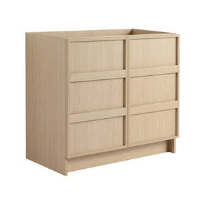 English Elm 36" Freestanding Bathroom Vanity Plywood Base Soft-close Doors Dune Oak Finish W999P392894