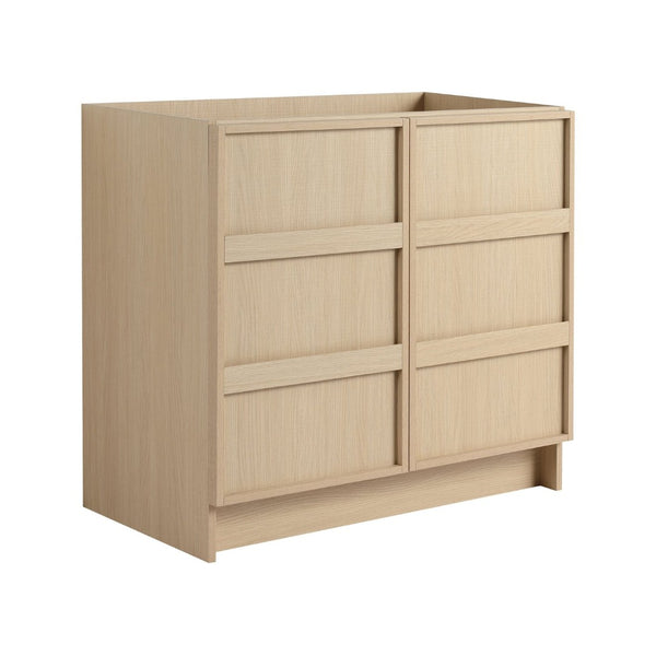 English Elm 36" Freestanding Bathroom Vanity Plywood Base Soft-close Doors Dune Oak Finish W999P392894