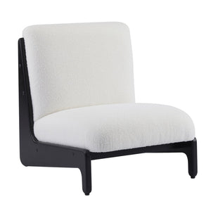 English Elm Scott Living Moda Set of 2 Accent Chairs White Cushion Matte Black Wood Frame N767P356660B