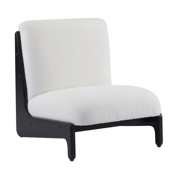English Elm Scott Living Moda Set of 2 Accent Chairs White Cushion Matte Black Wood Frame N767P356660B