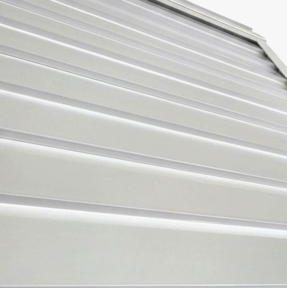 English Elm Haze Aluminum Outdoor Awning White Powder Coat Architectural Entry Door Weather Shield B2755P462226