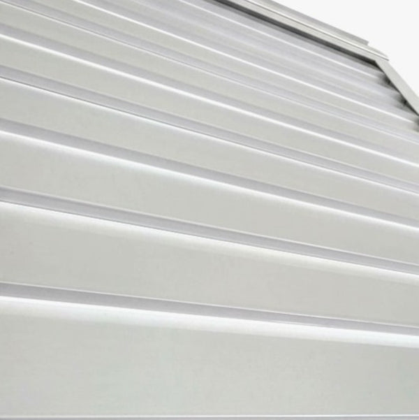English Elm Haze Aluminum Exterior Awning White Powder Coat Finish for Entryways and Patio Doors B2755P462225