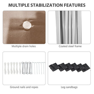 English Elm Outsunny 10' X 19.5' Adjustable Pop-Up Canopy Tent With Sidewalls, Uv30+ Protection, Wheeled Bag W2225P217652-GIGA