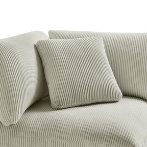 English Elm Chelsea Corner Wedge - Plush Beige Corduroy Chair For Stylish Living Rooms & Cozy Reading Nooks B050P401999