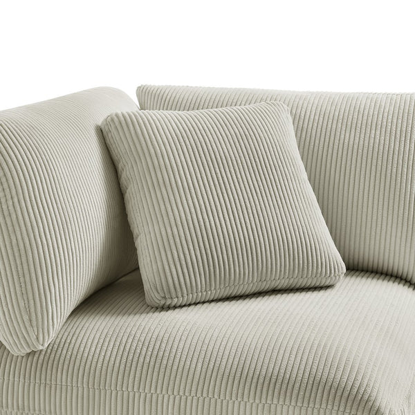 English Elm Chelsea Corner Wedge - Plush Beige Corduroy Chair For Stylish Living Rooms & Cozy Reading Nooks B050P401999