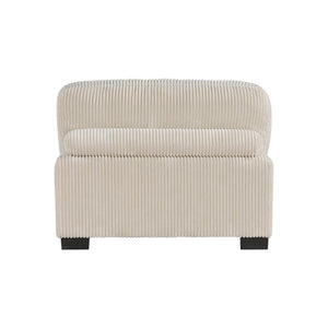 English Elm 1Pc Modular Armless Chair - Plush Beige Corduroy Upholstery With Supportive Lumbar Pillow & Plywood Frame B011P220636