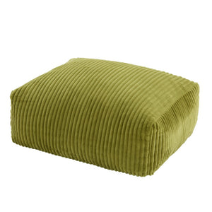 English Elm Big Corduroy Lounger Bean Bag with Ottoman Memory Foam Fill for Living Room Olive W395P435351