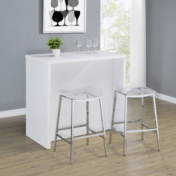 English Elm Irving White Engineered Wood Freestanding Home Bar with 12-Bottle Grid, Stemware Racks & Cubbies B062P375551
