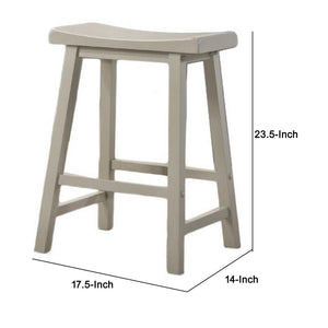 English Elm 24 Inch Backless Saddle Seat Counter Stools Set of 2 Solid Wood Kitchen Island Seating B056P416827
