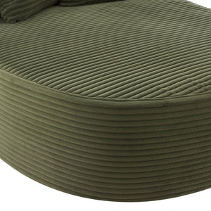 English Elm Modern Chaise Lounge Sofa oversized corduroy chaise with high-density foam, spring support & pillows Green N719P329129F