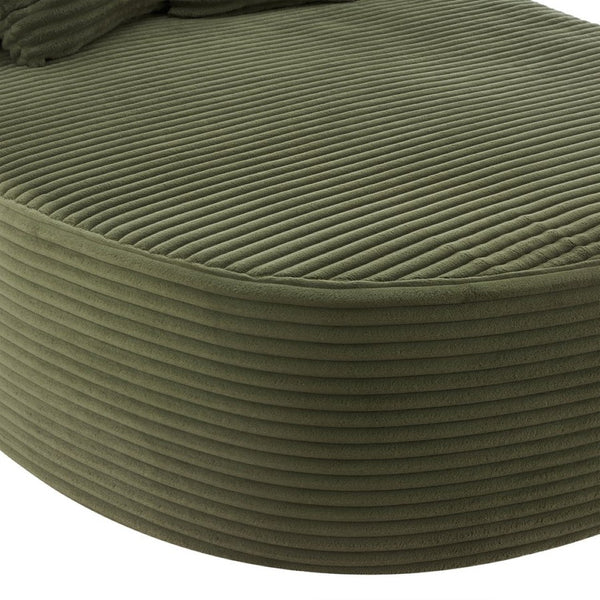 English Elm Swivel Barrel Accent Chair Chenille Tufted Round Club Seat for Living Room Lounge Green N719S002370F