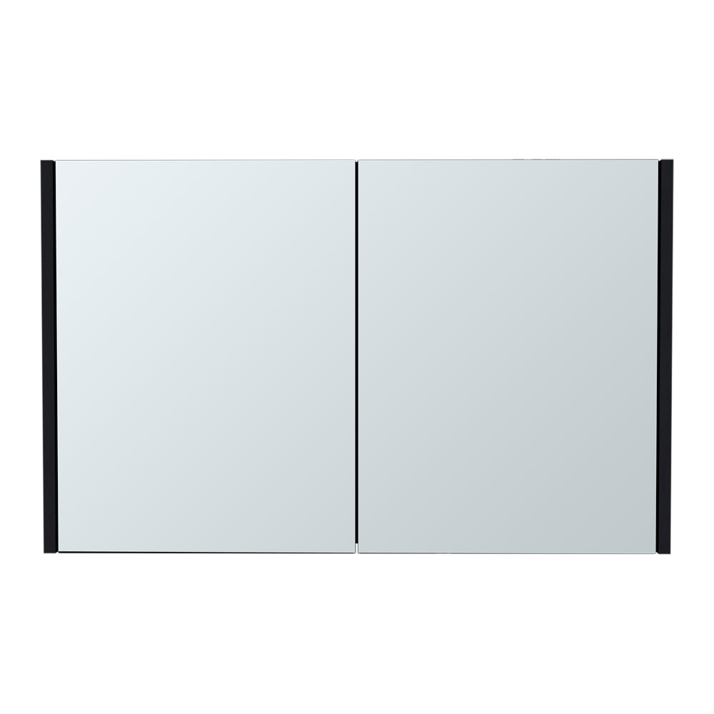 English Elm Medicine Cabinet Mansfield Black - Mirrored Double Doors, Engineered Wood, Spacious Shelves, Compact Durable Design B092P238735