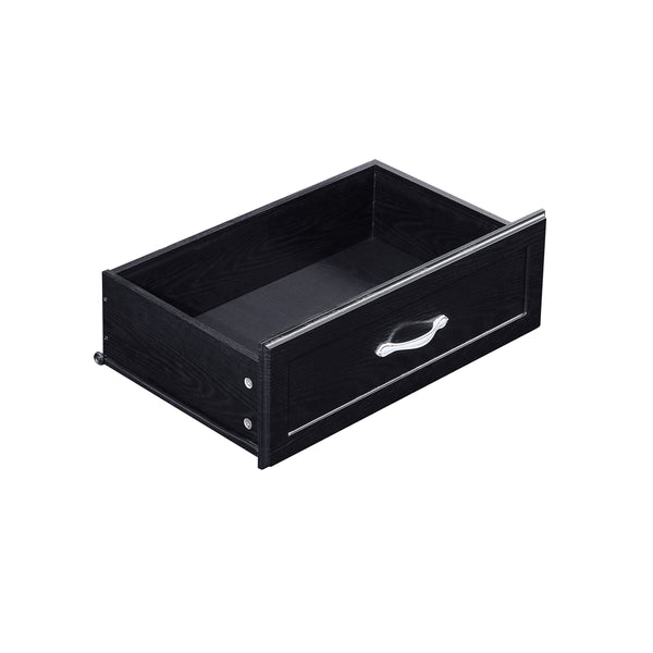 English Elm Modern Antique-Style 3-Drawer Chest with Gold Frame Knobs, Waterproof MDF, Anti-Tip Safety Design Black W1668P162670