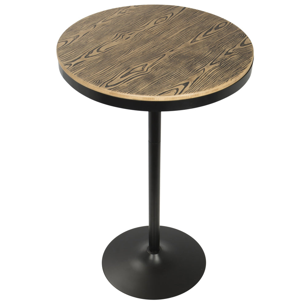 English Elm Dakota Industrial Adjustable Bar/Dinette Table, Bamboo Top & Metal Base, 43" or 30" Height, Black B202P223295
