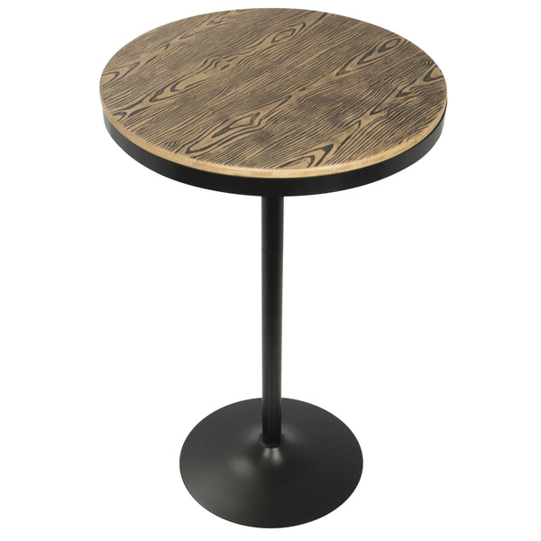 English Elm Dakota Industrial Adjustable Bar/Dinette Table, Bamboo Top & Metal Base, 43" or 30" Height, Black B202P223295
