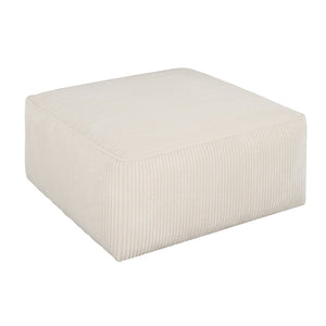 English Elm Upholstered Corduroy Square Ottoman Plywood Frame Sectional Footrest for Living Room Beige N757P414087I