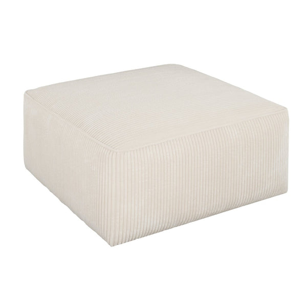 English Elm Upholstered Corduroy Square Ottoman Plywood Frame Sectional Footrest for Living Room Beige N757P414087I
