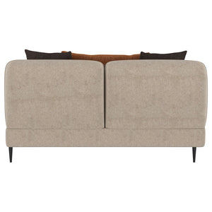 English Elm Repley Chenille Upholstered Loveseat with Sculpted Arms and Tapered Metal Legs B062P448031