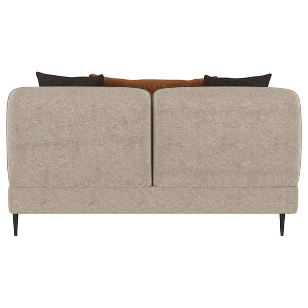 English Elm Repley Chenille Upholstered Loveseat with Sculpted Arms and Tapered Metal Legs B062P448031