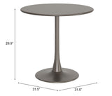 Soleil Dining Table Taupe 704039 Zuo Modern