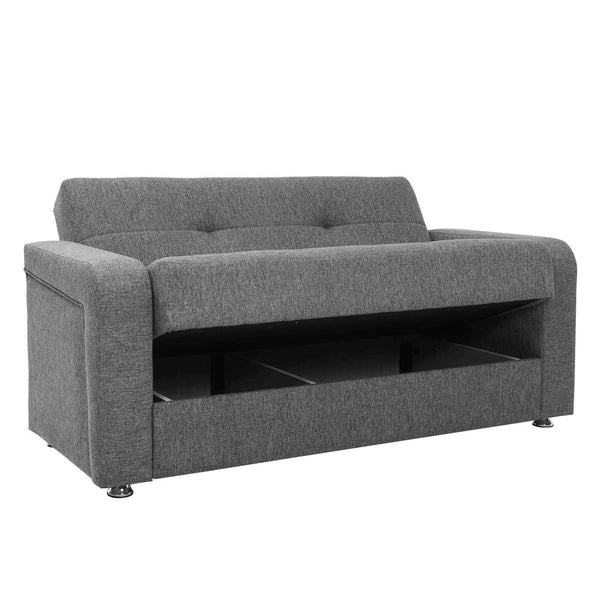 English Elm PrimeNest Concorde Collection Upholstered Convertible Sofabed with Storage, Chenille Leatherette Comfort and 900 lb Capacity Gray B030P286608
