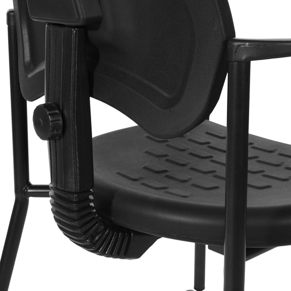 OSP Home Furnishings Guest Chair with Urethane Shell Lumbar Support and Casters for Office Reception Areas KH81392