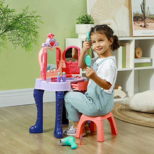 English Elm Qaba Kids Vanity Set With Mirror, Music & Lights - 20 Accessories For Creative Toddler Playtime! W2225P249753-GIGA