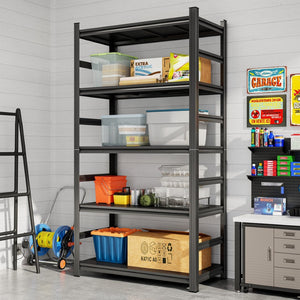 English Elm 87 Inch Five Shelf Heavy Duty Metal Storage Rack for Garage Basement Tool Room W1831P332027