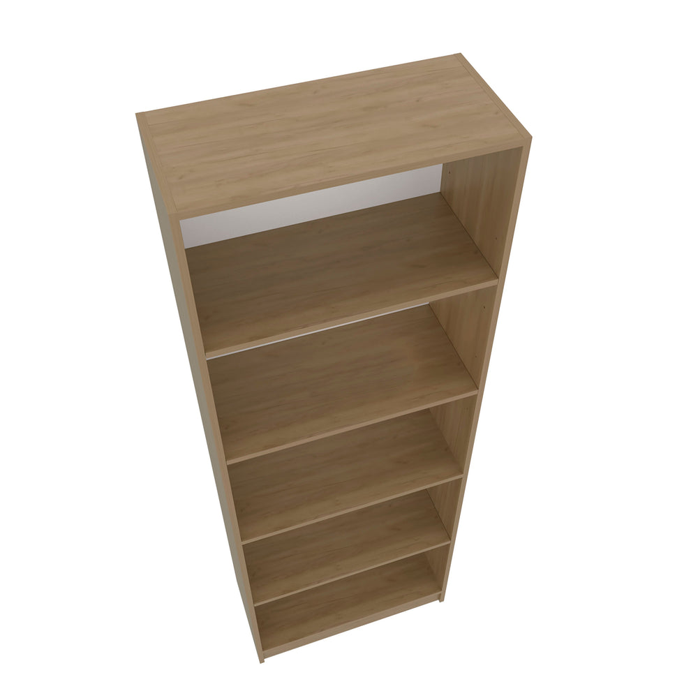 English Elm Natural Oak And White 5-Shelf Bookcase: Modern Storage Solution For Stylish Home Organization B062P355525