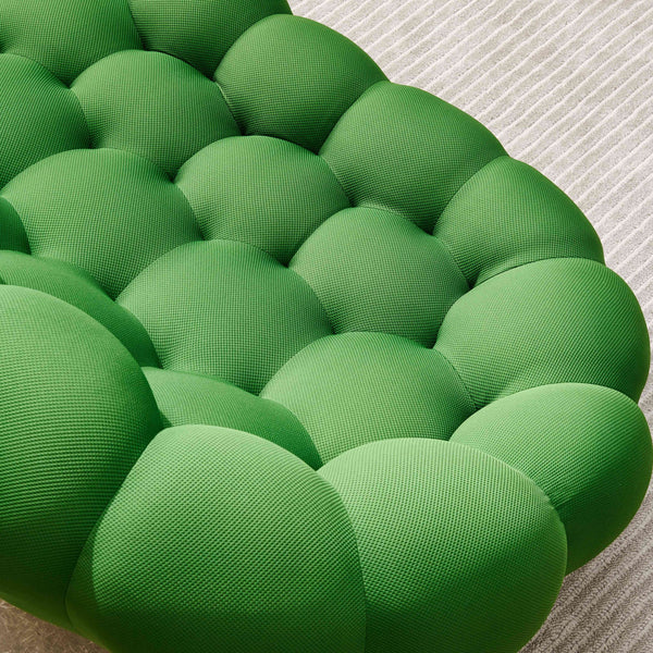 English Elm [ Video Provided] 47'' Lazy Floor Sofa Mesh Bubble Chair - Oversized Curved Single Foam Seat, Green Cozy Lounge W1765115458