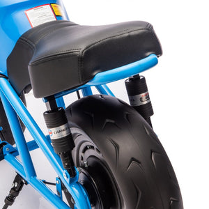 English Elm 24v300w Kids Electric Muscle Motorcycle with Dual Suspension Wide Eva Tires and Twist Throttle Blue W1578P382506