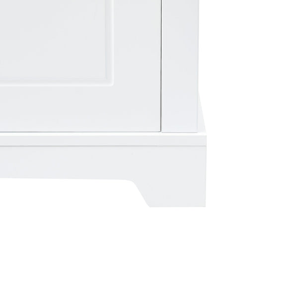 English Elm Tall Bathroom Storage Cabinet with Slim Profile, Adjustable Shelves, Anti-Tip Safety & Painted MDF Finish White N725P246463K