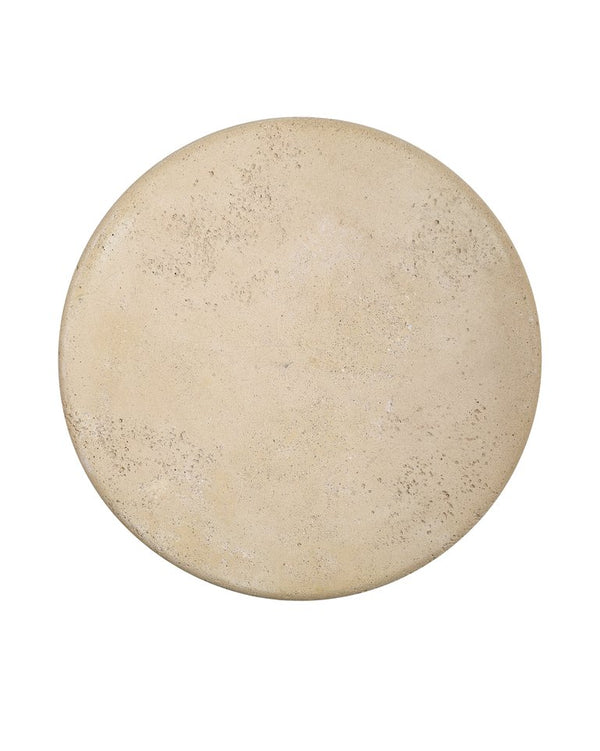 Currey & Company Rollins Accent Table: Timeless Elegance Meets Modern Design With Faux Travertine & Fluted Pedestal Ivory Composite Concrete 3000-0321-currey-company