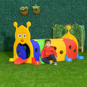 English Elm Qaba Caterpillar Crawl Tunnel Four Section Toddler Play Set for Indoor Outdoor Fun W2225P200821