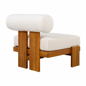 English Elm Patio Acacia Wood Club Chairs Set of 2 with Round Cushions for Outdoor Seating N776P387846B