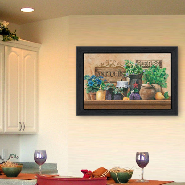 English Elm "antiques and Herbs" Ed Wargo Botanical Framed Print Ready to Hang Wall Art B06785836