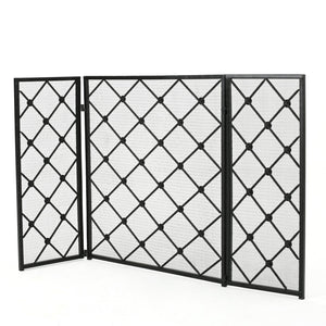 English Elm Christopher Knight Home® - FIRE Black Iron Fireplace Screen 34x31x4.5 Protective Mesh Guard Heat-Resistant Durable Design 61128.00