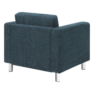 OSP Home Furnishings Pacific Club Armchair with Chrome Legs and Performance Fabric for Modern Living Rooms Armchair Navy PAC51-S76