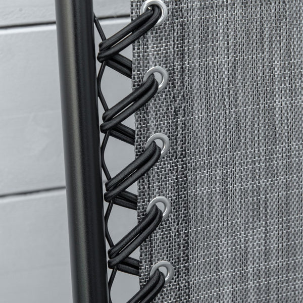 English Elm Outsunny Set Of 2 Portable Folding Bungee Sling Chairs For Camping, Beach, Backyard, Gray Mesh W2225P174102-GIGA