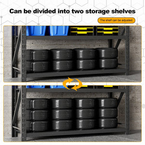English Elm Garage Steel Four Tier Industrial Shelving Unit with Adjustable Levels and 3000lb Capacity T5667P461087